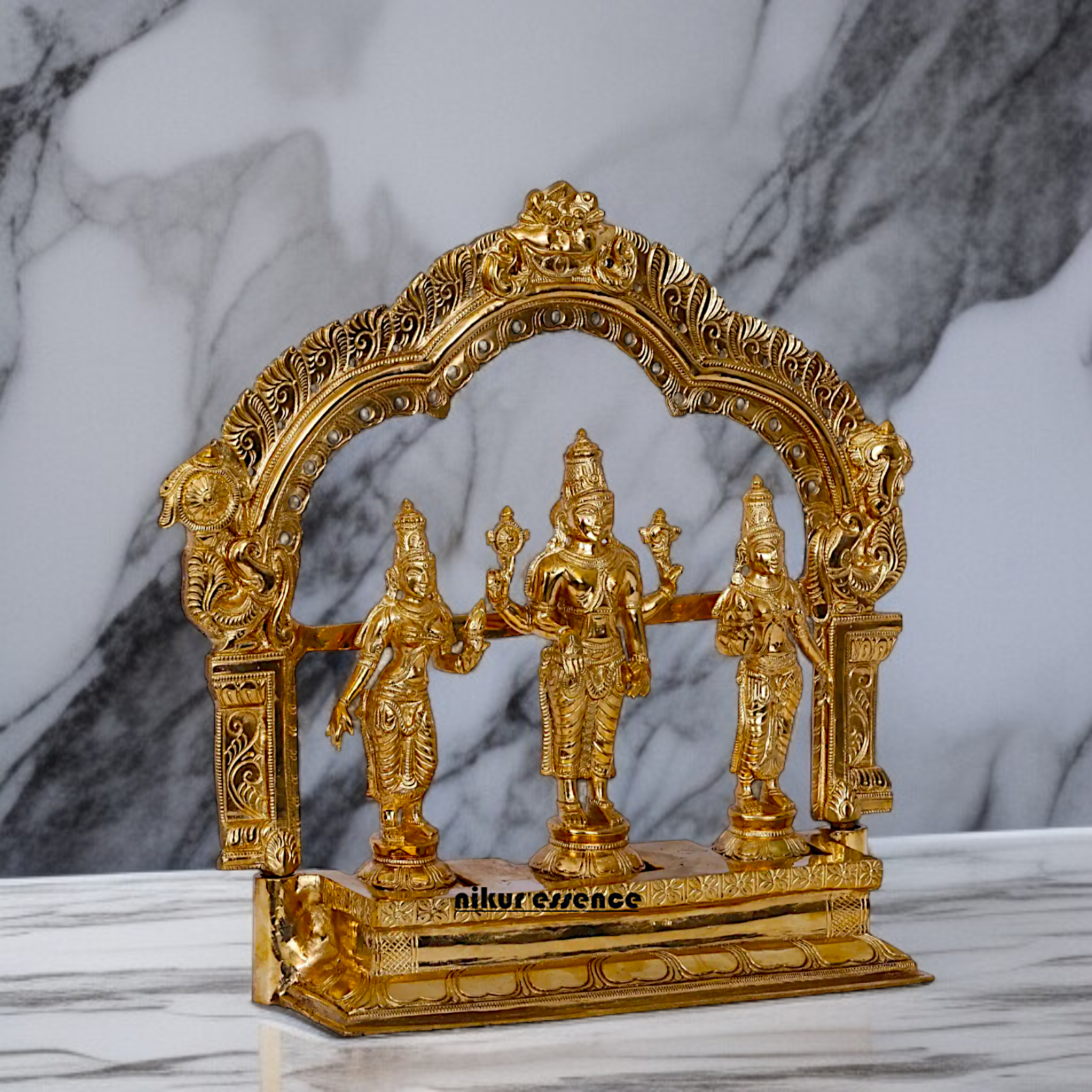 Panchaloha Perumal with Sridevi and Bhudevi Blessing standing Idol- 13 Inches Nikuressence