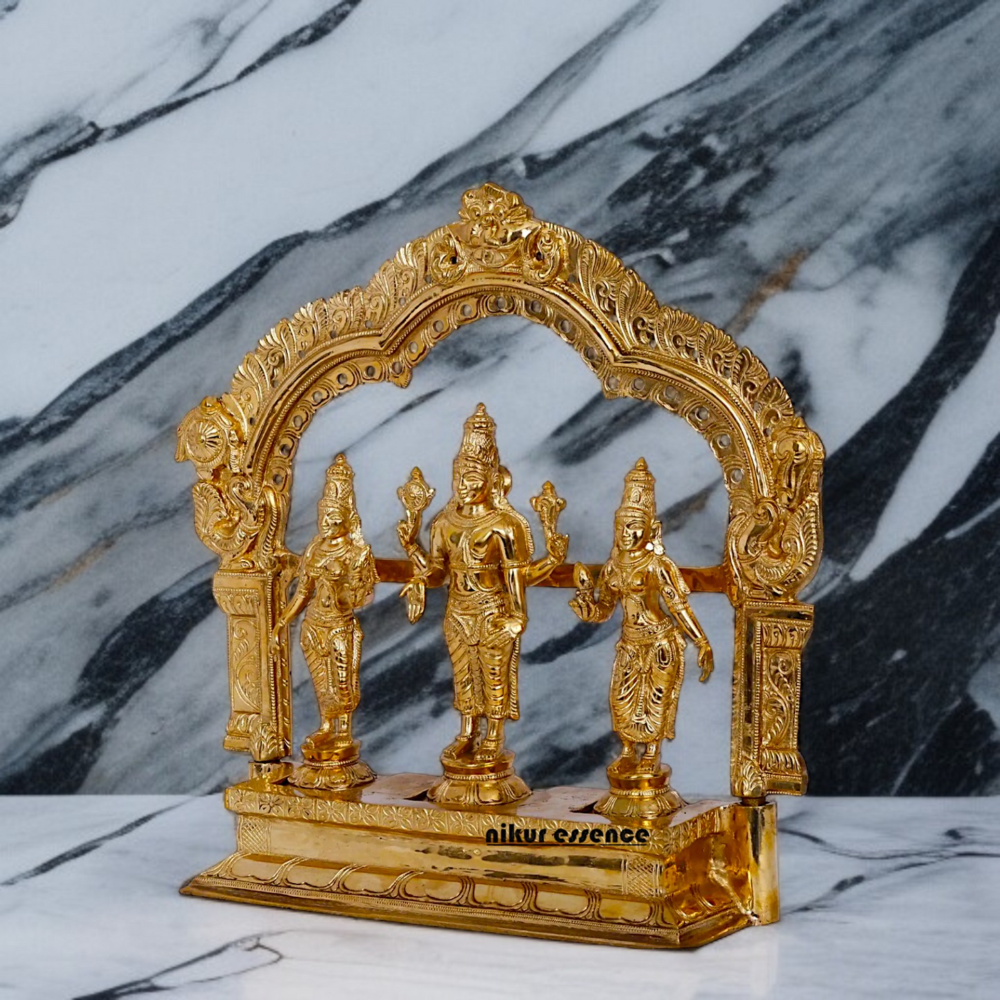 Panchaloha Perumal with Sridevi and Bhudevi Blessing standing Idol- 13 Inches Nikuressence