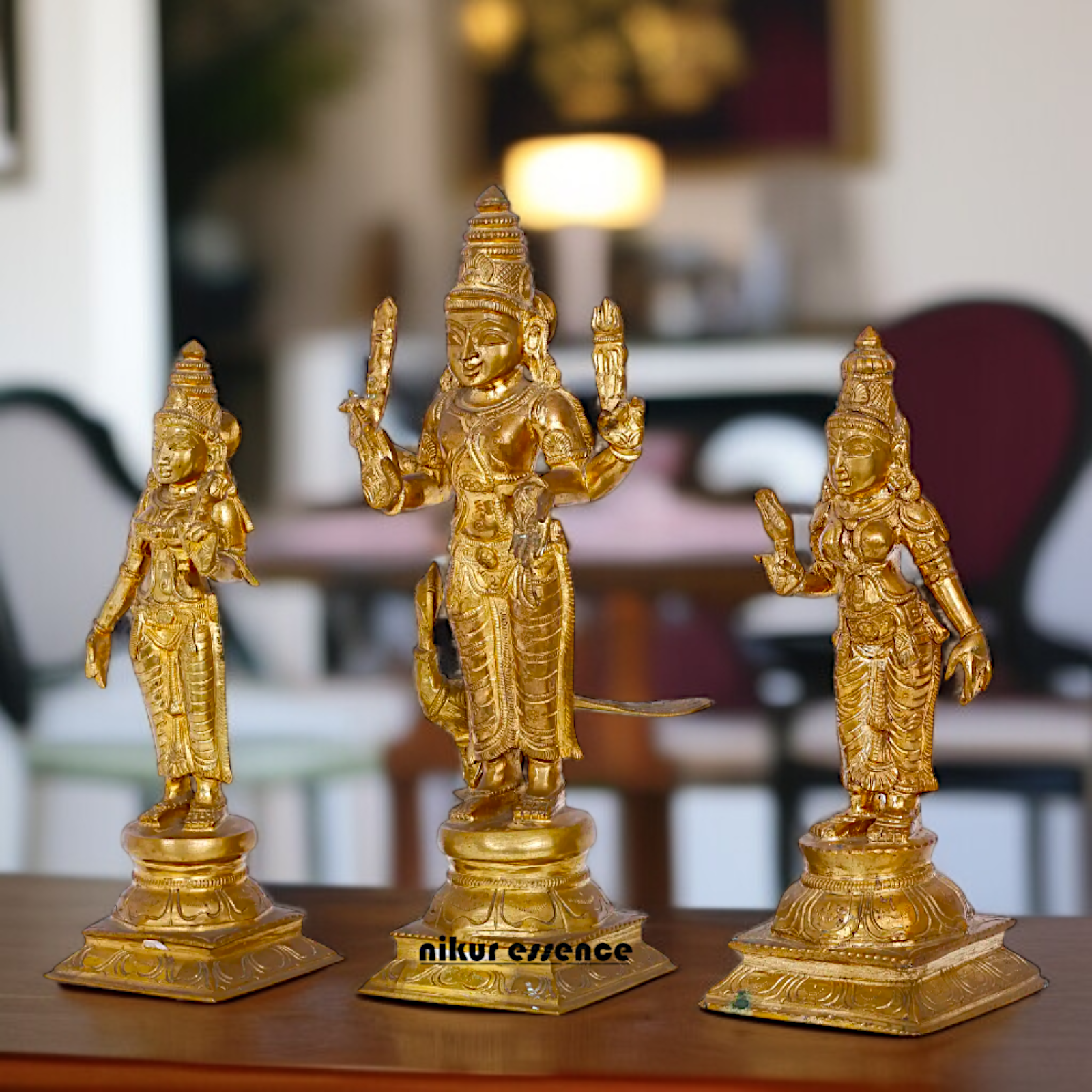 Panchaloha Kartikeya with Devasena and Valli Blessing standing Idol- 12 Inches Nikuressence