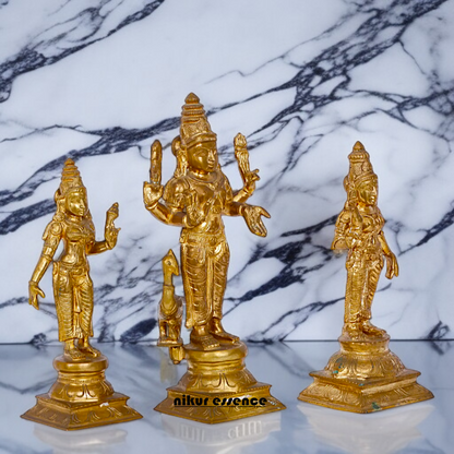 Panchaloha Kartikeya with Devasena and Valli Blessing standing Idol- 12 Inches Nikuressence