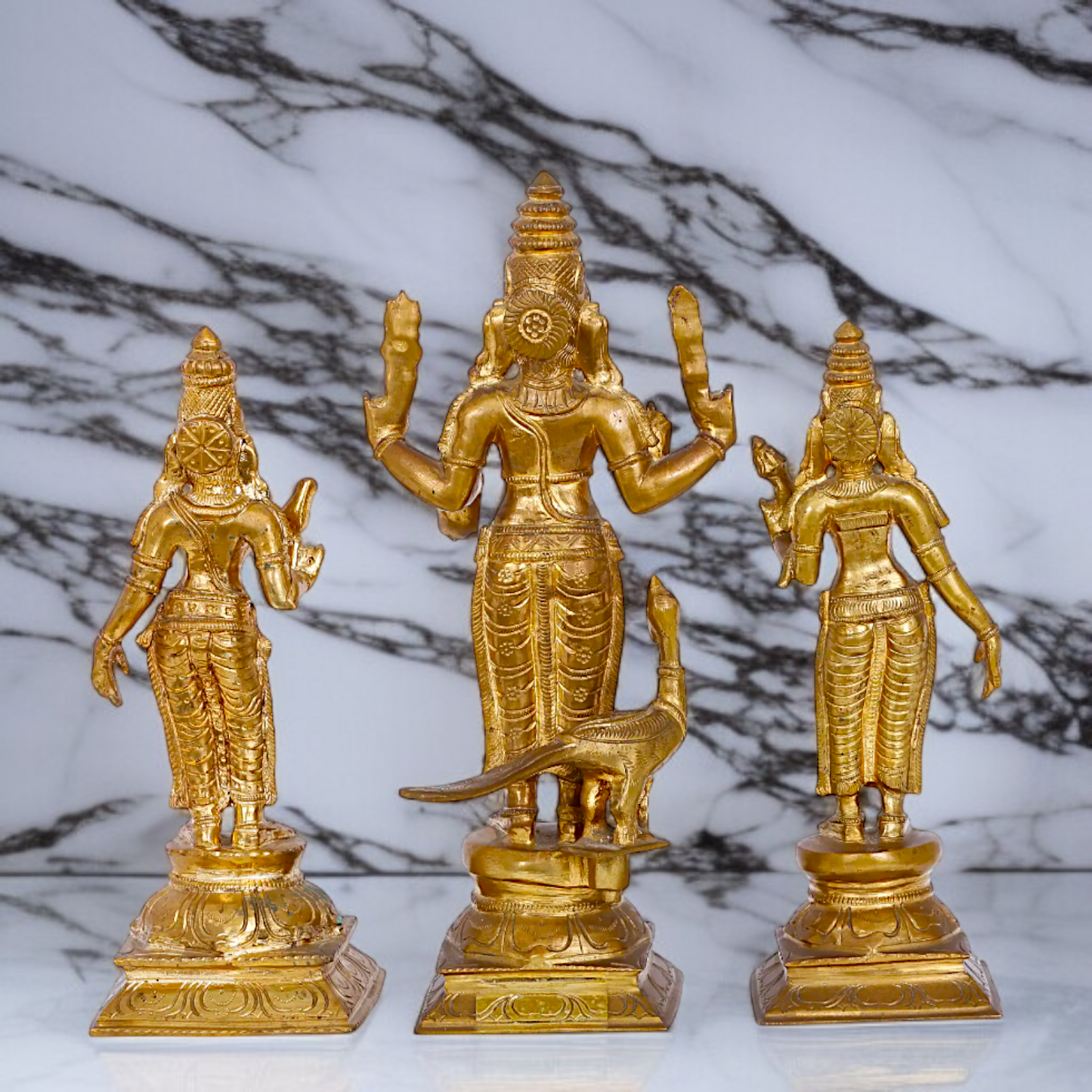 Panchaloha Kartikeya with Devasena and Valli Blessing standing Idol- 12 Inches Nikuressence