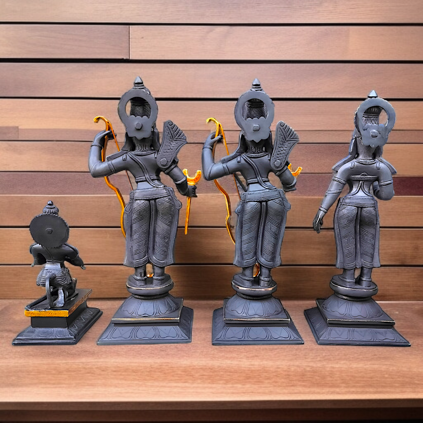 Brass Black Ram Darbar Blessing set statue - 19 Inches Nikuressence