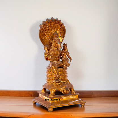 Hayagreeva with Lakshmi seated Panchaloha idol - 12 Inches Nikuressence