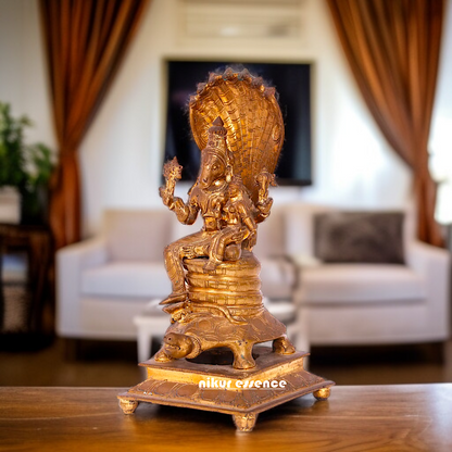 Hayagreeva with Lakshmi seated Panchaloha idol - 12 Inches Nikuressence