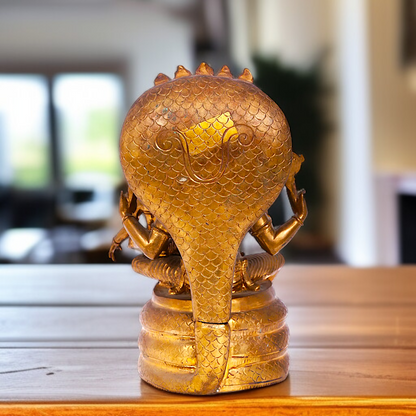 Hayagriva with Goddess Lakshmi seated Panchaloha idol - 12 Inches Nikuressence