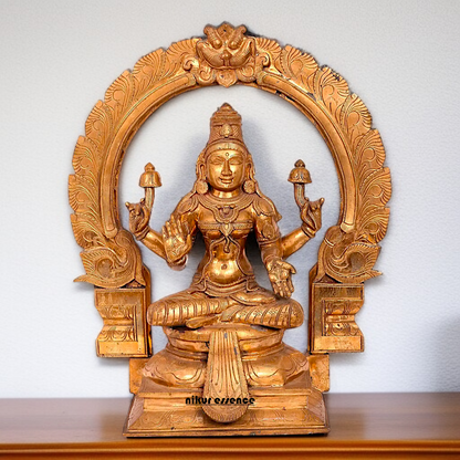 Large Lakshmi Blessing seated with four Armed Panchaloha idol - 22 inches Nikuressence