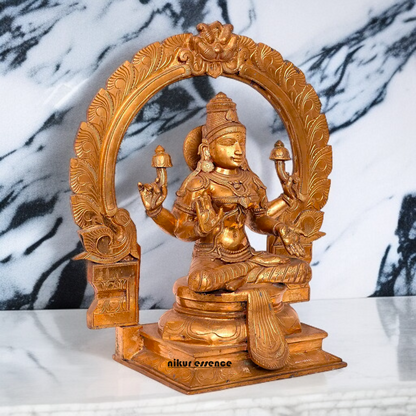 Large Lakshmi Blessing seated with four Armed Panchaloha idol - 22 inches Nikuressence