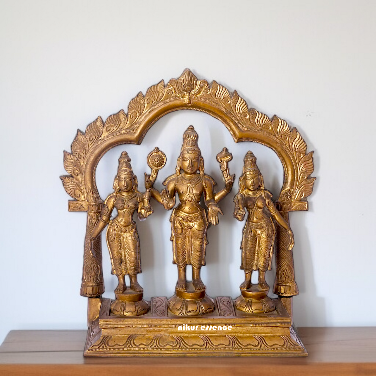 Panchaloha Perumal with sridevi and bhu Devi statue- 12 Inches Nikuressence