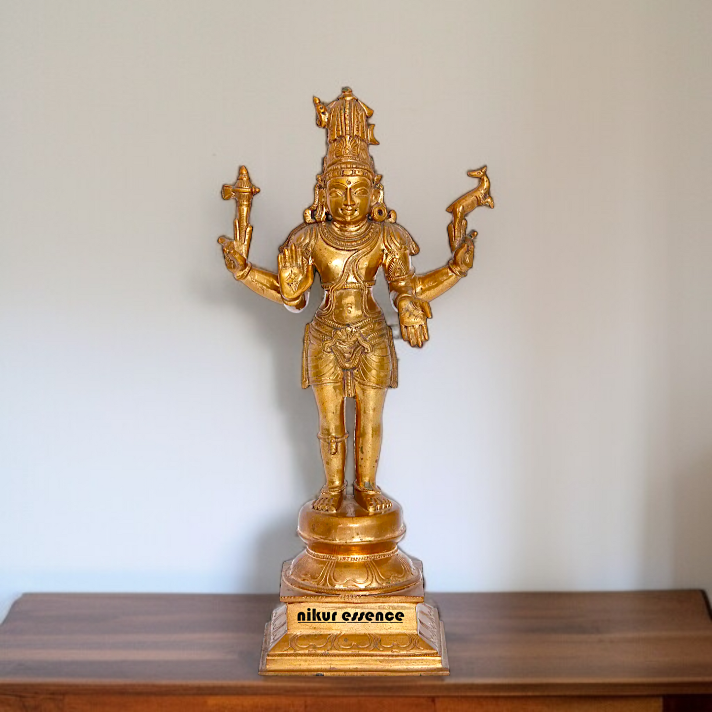 Panchaloha Chandrashekhar Pashupatinath with Four Armed standing statue - 15 Inches Nikuressence