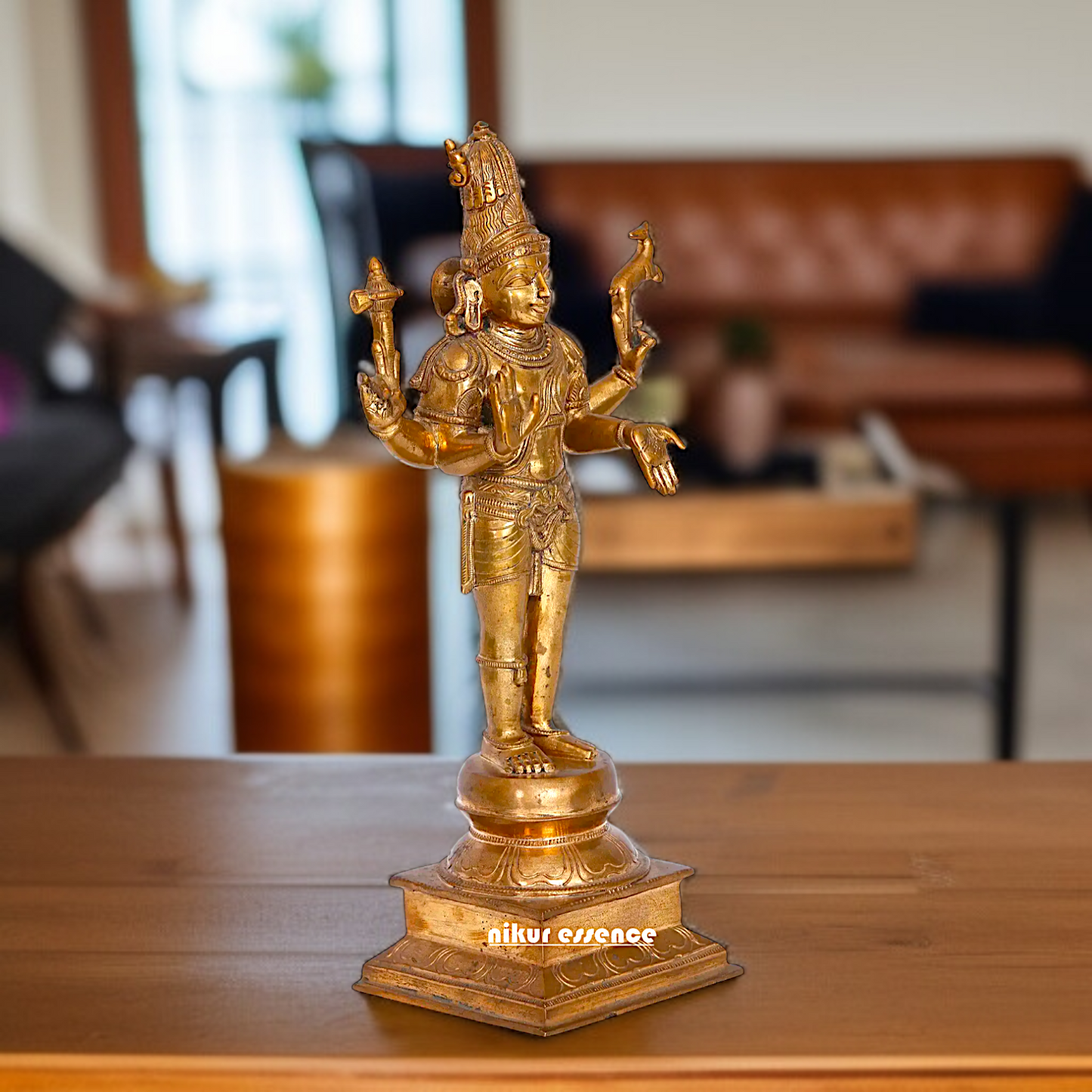 Panchaloha Chandrashekhar Pashupatinath with Four Armed standing statue - 15 Inches Nikuressence