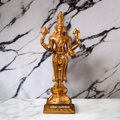 Panchaloha Dhanvantari Vishnu standing statue - 15 Inches Nikuressence