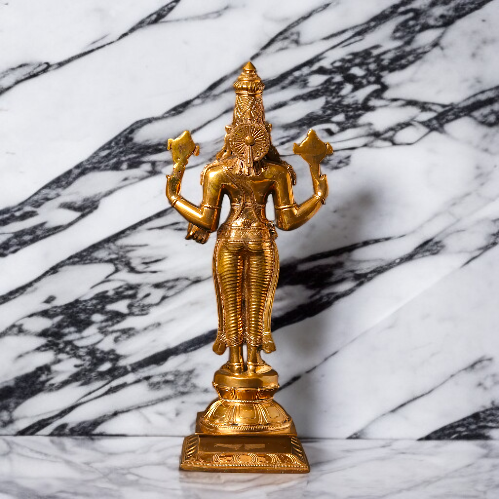 Panchaloha Dhanvantari Vishnu standing statue - 15 Inches Nikuressence