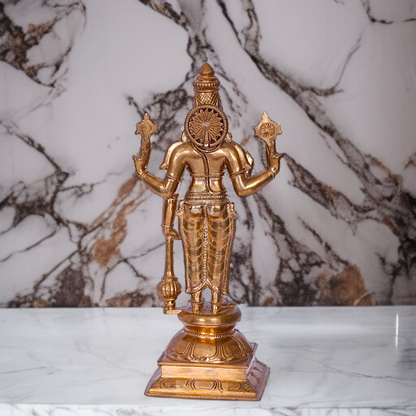 Vishnu Narayan Swami with Gada and Blessing Panchaloha idol - 13 Inches Nikuressence