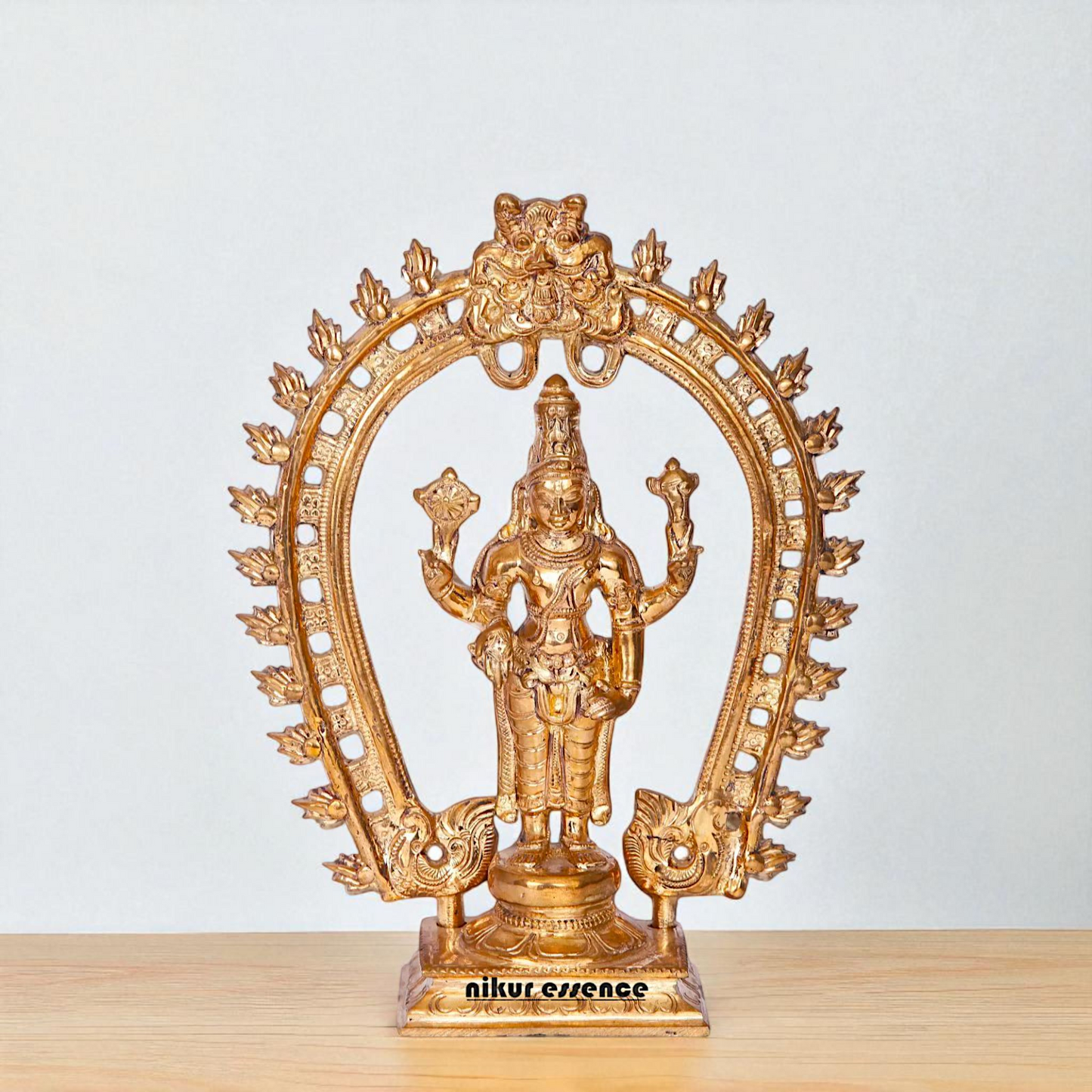 Panchaloha Vishnu Blessing with Four Armed standing idol - 9 Inches Nikuressence
