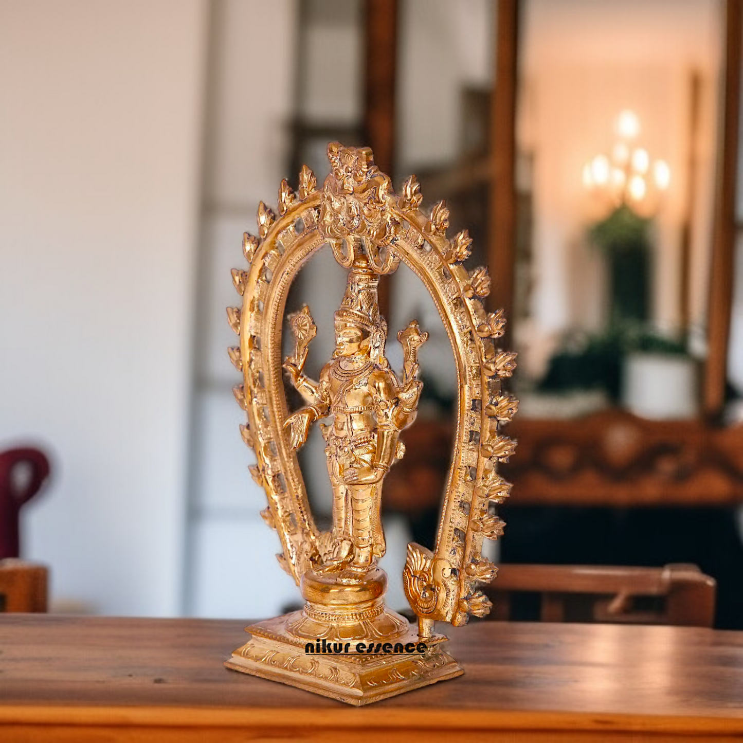 Panchaloha Vishnu Blessing with Four Armed standing idol - 9 Inches Nikuressence