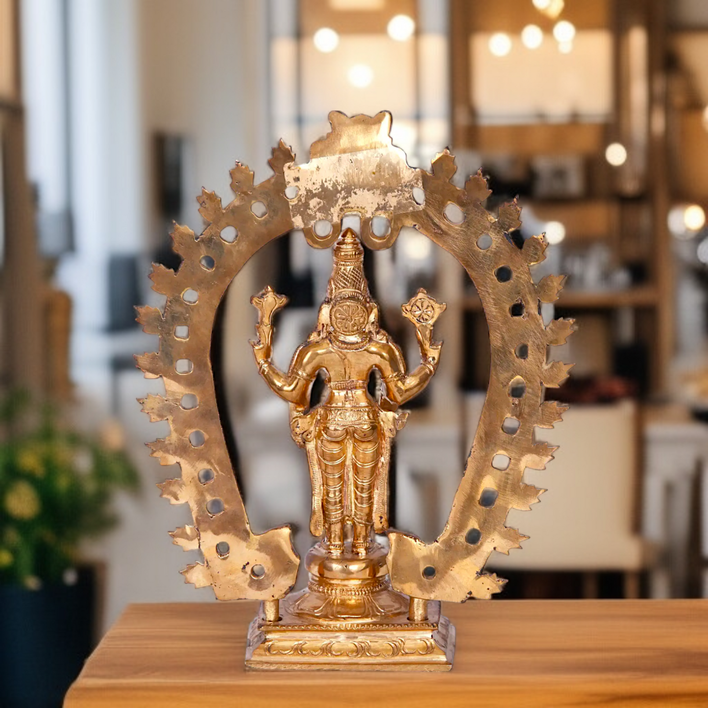 Panchaloha Vishnu Blessing with Four Armed standing idol - 9 Inches Nikuressence