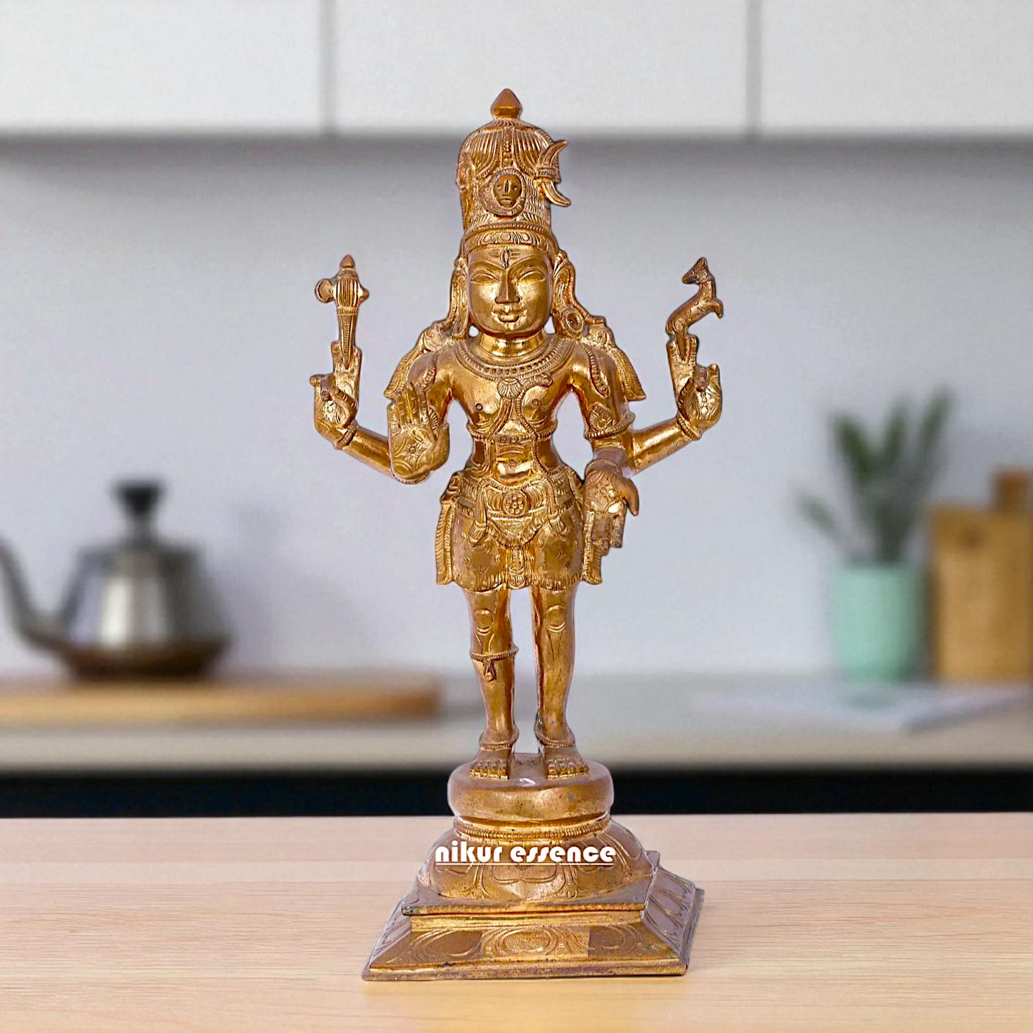 Panchaloha Pashupatinath Blessing with Four Armed standing idol - 16 Inches Nikuressence