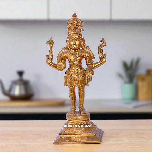 Panchaloha Pashupatinath Blessing with Four Armed standing idol - 16 Inches Nikuressence