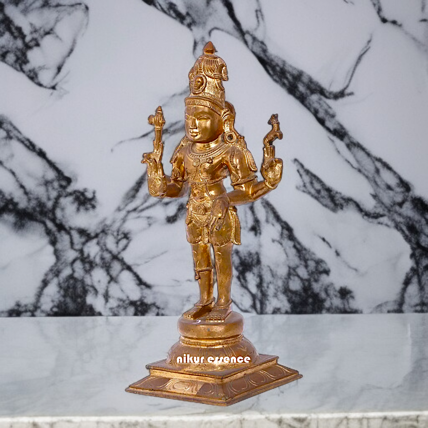 Panchaloha Pashupatinath Blessing with Four Armed standing idol - 16 Inches Nikuressence