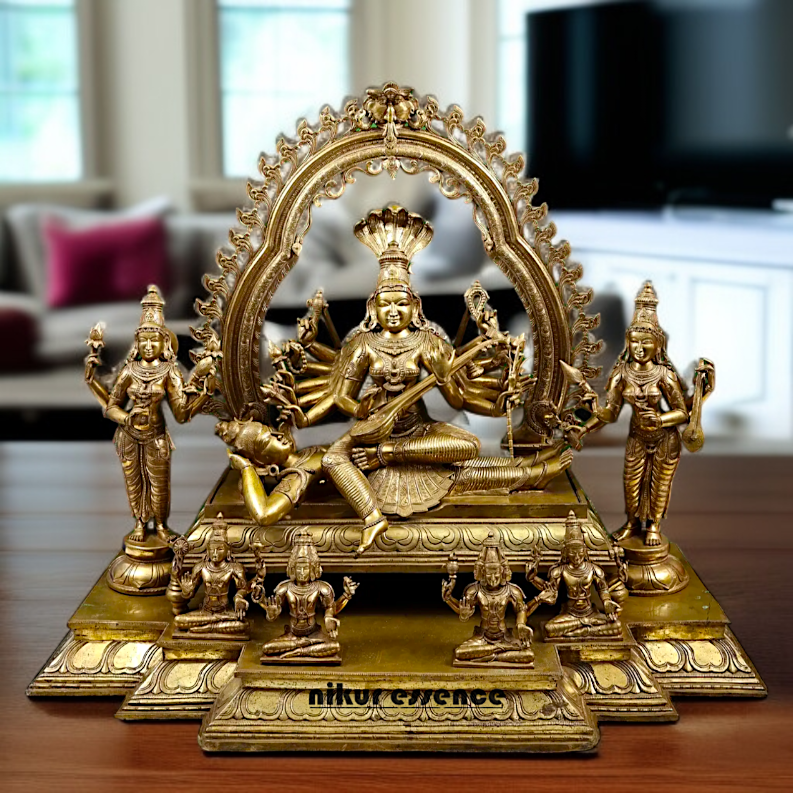 Goddess Sri Maha Shodashi Blessing seated Big idol - 36 Inches Nikuressence