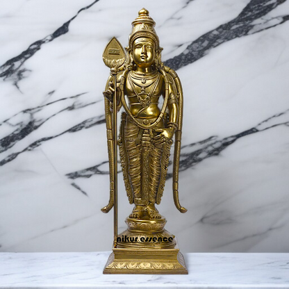 Murugan Kartikeya Blessing standing Panchaloha idol - 26 Inches Nikuressence