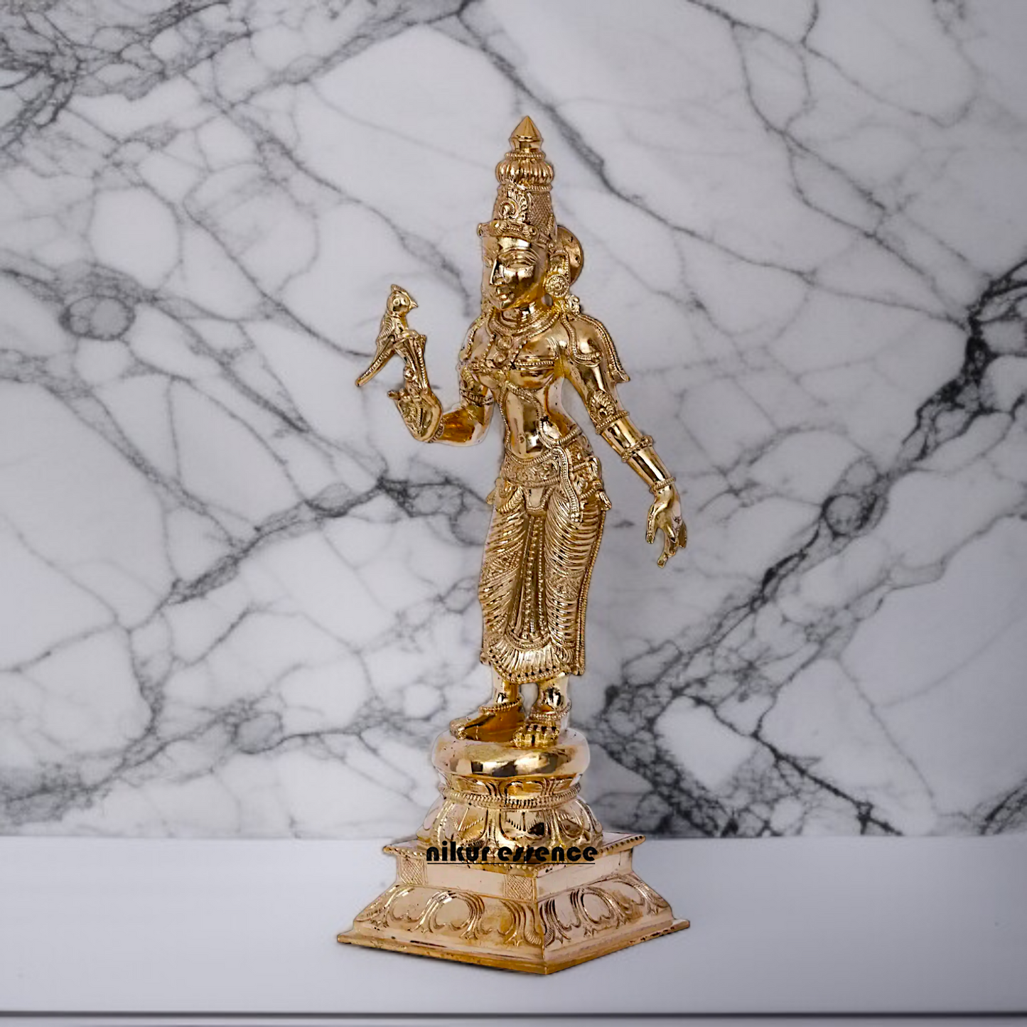 Goddess Meenakshi Devi Panchaloha idol - 12 Inches Nikuressence