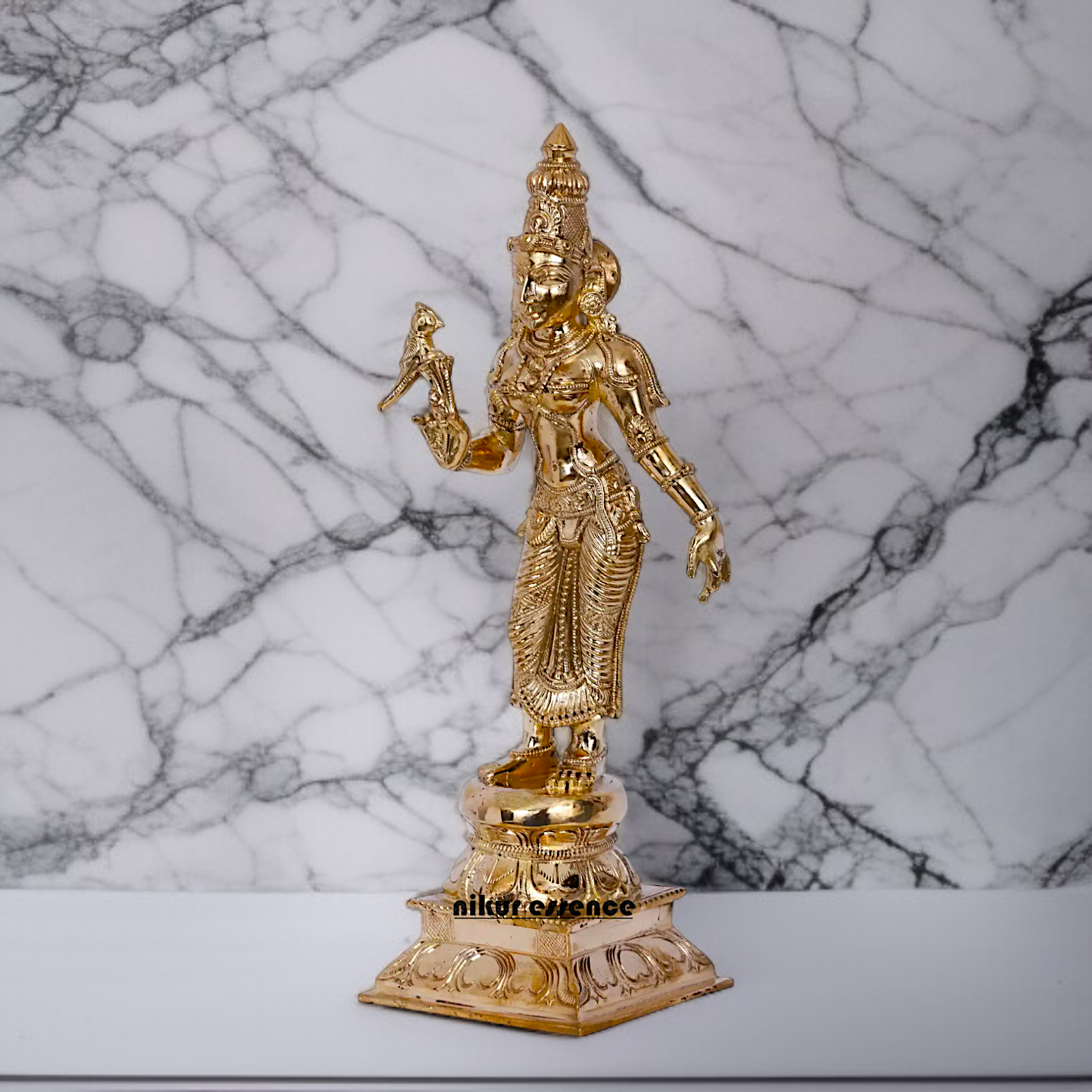 Goddess Meenakshi Devi Panchaloha idol - 12 Inches Nikuressence