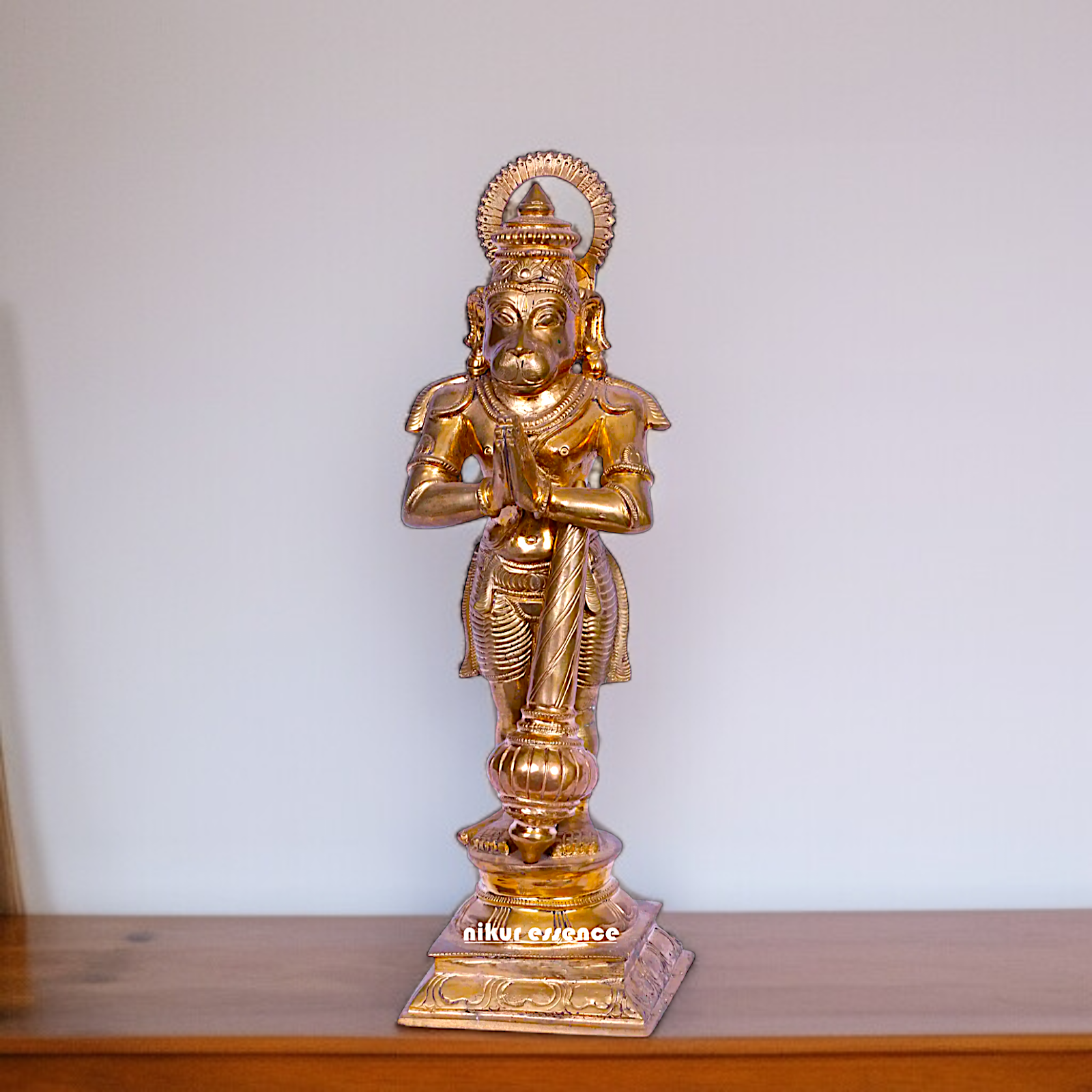 Panchaloha Hanuman ji standing with Gada idol idol - 13 Inches Nikuressence