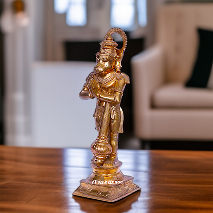 Panchaloha Hanuman ji standing with Gada idol idol - 13 Inches Nikuressence