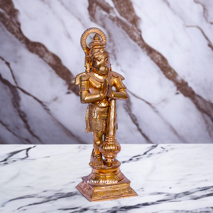 Panchaloha Hanuman ji standing with Gada idol idol - 13 Inches Nikuressence