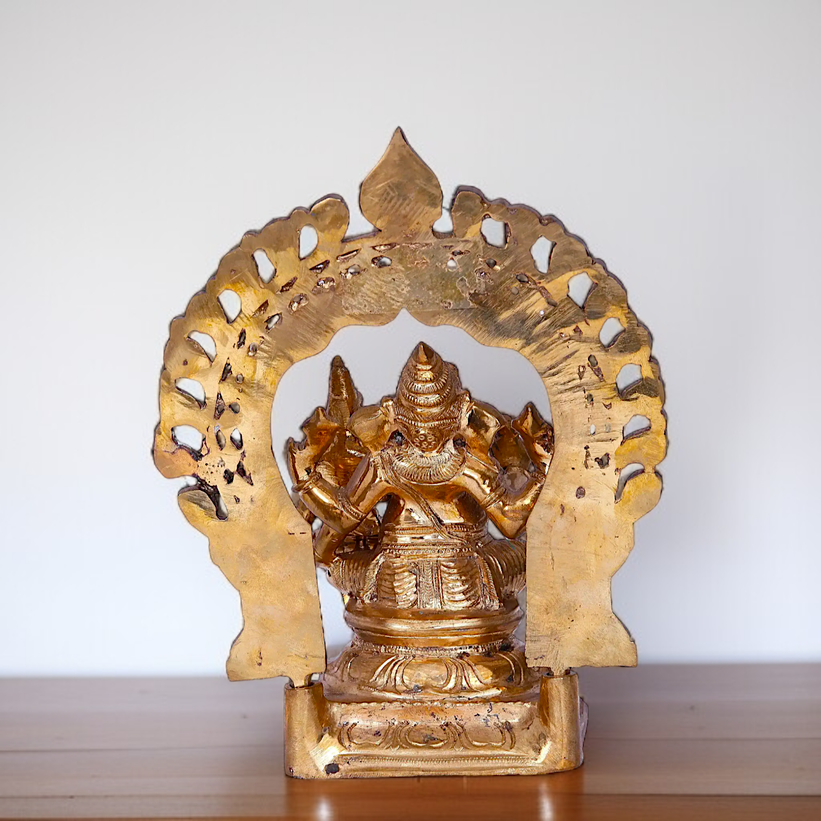 Ganesha and Lakshmi seated Panchaloha idol - 10 Inches Nikuressence