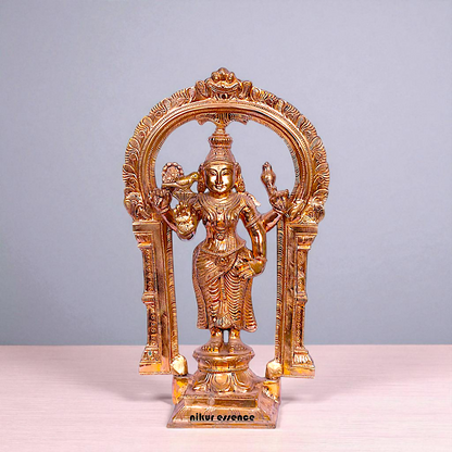 Panchaloha Meenakshi standing with Four Armed idol - 14 Inches Nikuressence