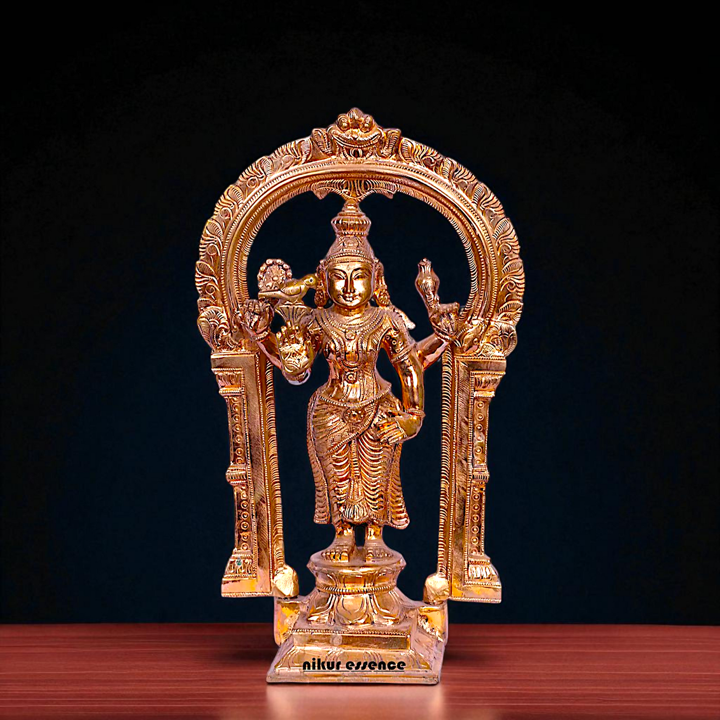 Panchaloha Meenakshi standing with Four Armed idol - 14 Inches Nikuressence