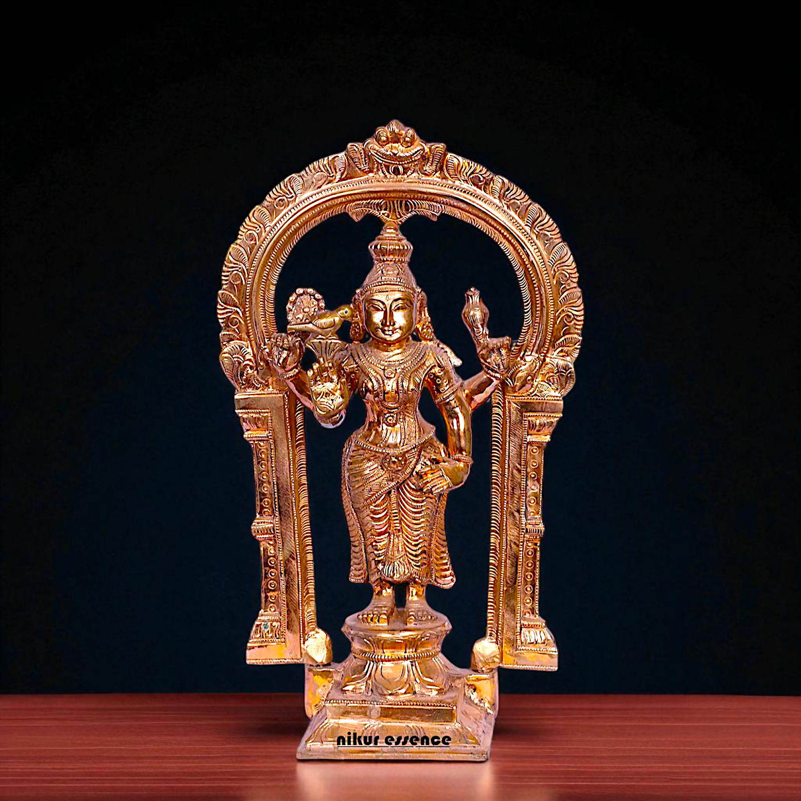 Panchaloha Meenakshi standing with Four Armed idol - 14 Inches Nikuressence