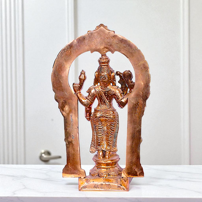 Panchaloha Meenakshi standing with Four Armed idol - 14 Inches Nikuressence