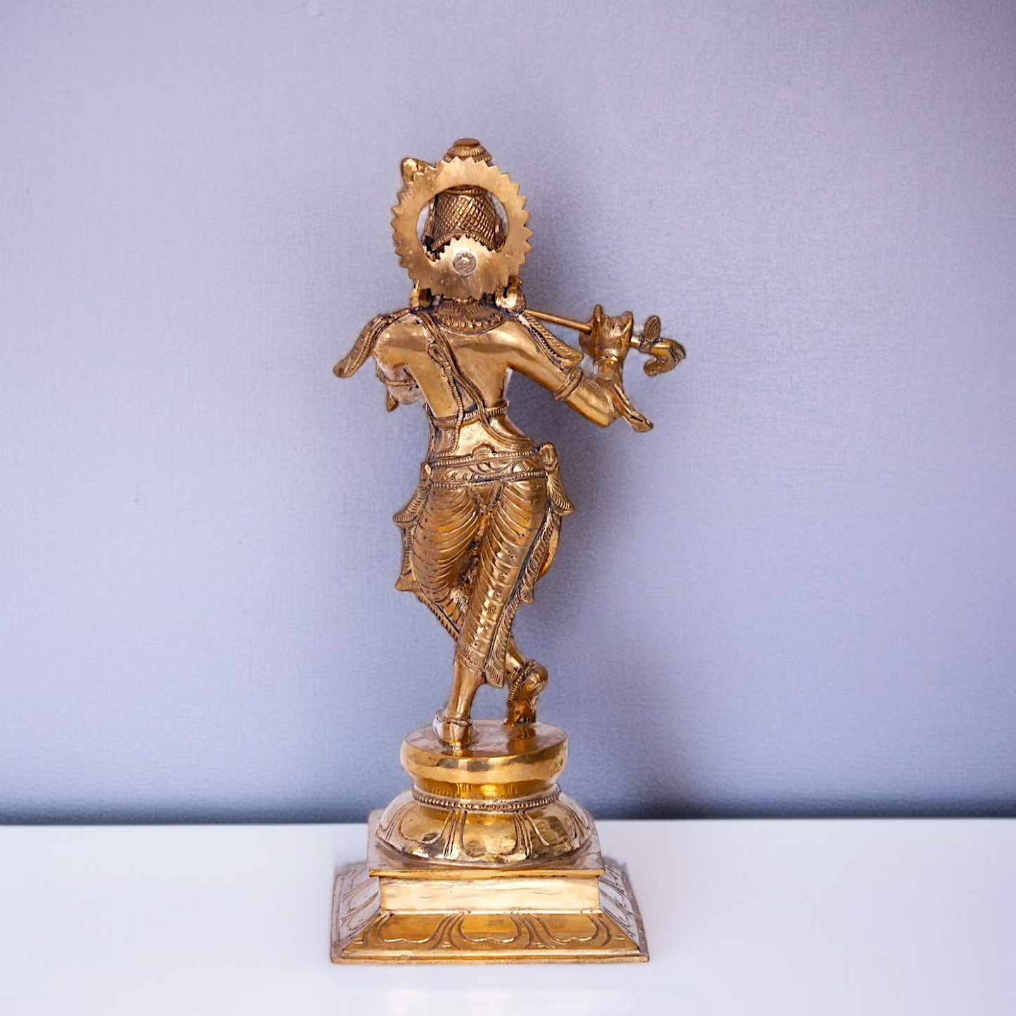 Panchaloha Krishna standing with Playing Flute idol - 13 Inches Nikuressence