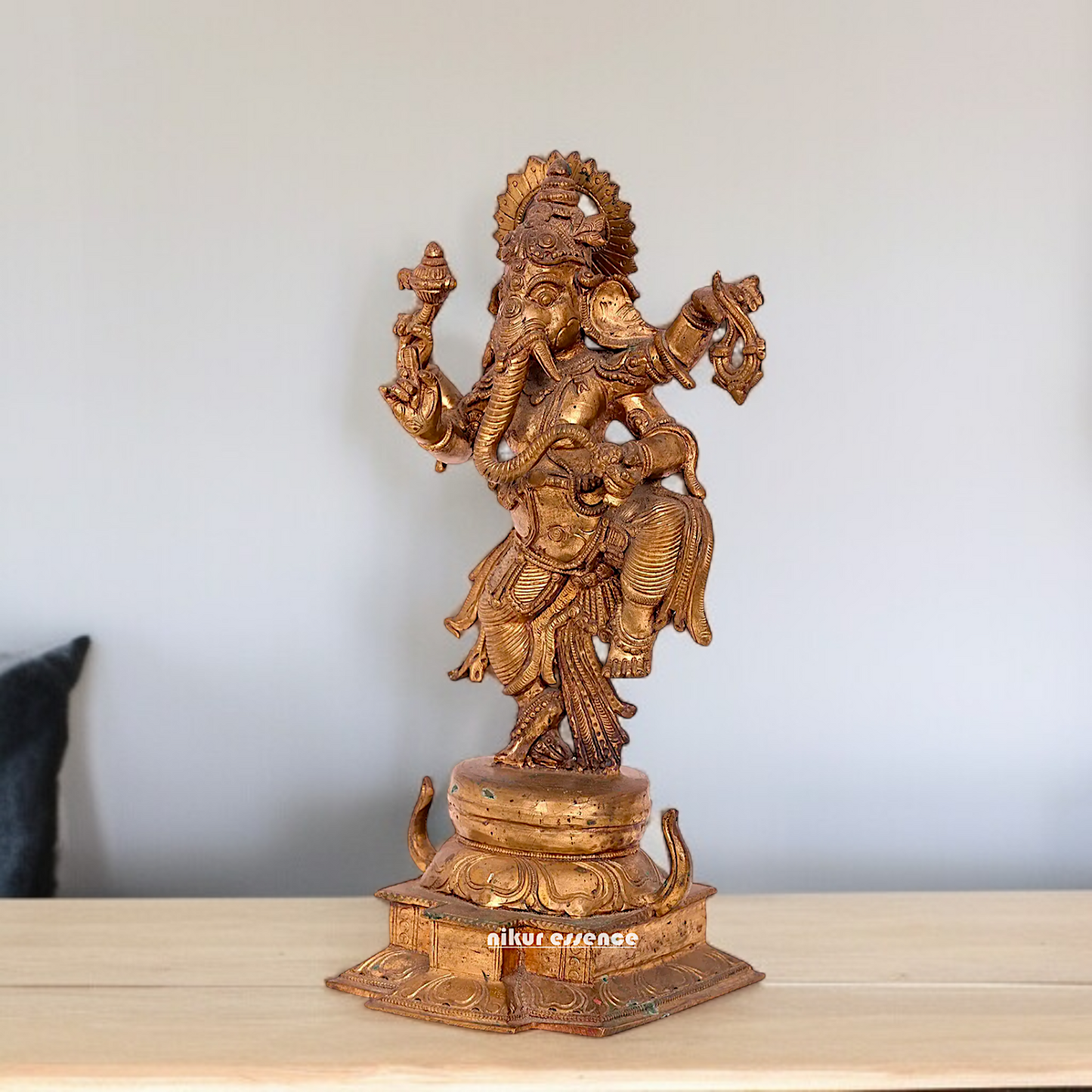 Panchaloha Ganesha dancing statue - 14 Inches Nikuressence