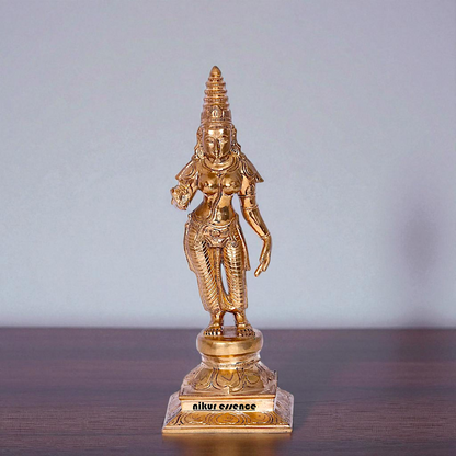 Goddess Meenakshi Devi Blessing standing Panchaloha- 13 Inches Nikuressence