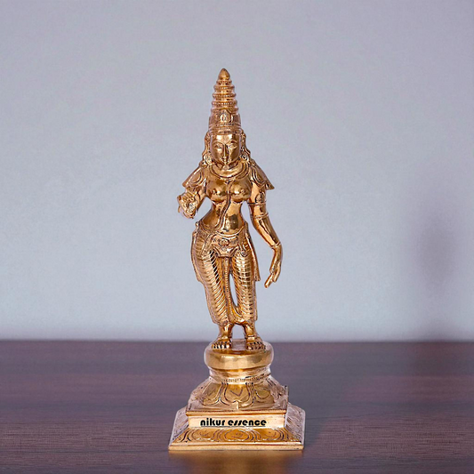 Goddess Meenakshi Devi Blessing standing Panchaloha- 13 Inches Nikuressence