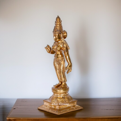 Goddess Meenakshi Devi Blessing standing Panchaloha- 13 Inches Nikuressence