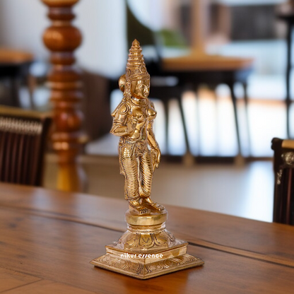 Goddess Meenakshi Devi Blessing standing Panchaloha- 13 Inches Nikuressence