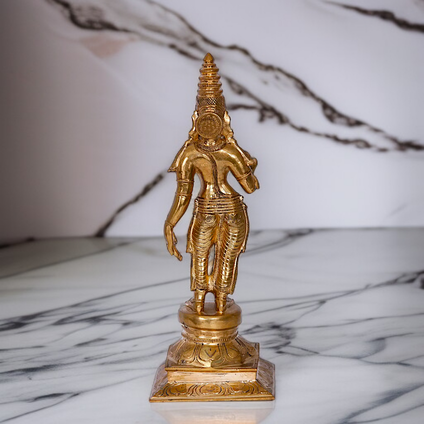 Goddess Meenakshi Devi Blessing standing Panchaloha- 13 Inches Nikuressence