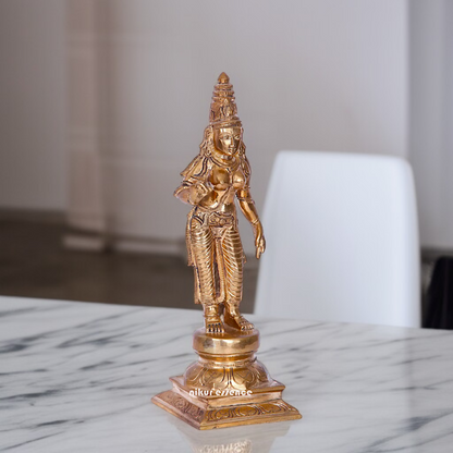 Panchaloha Meenakshi Maa Blessing standing Idol - 9 Inches Nikuressence