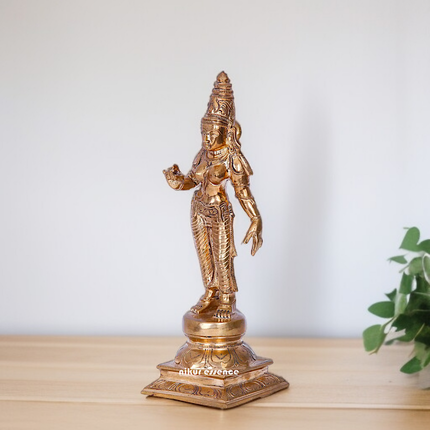 Panchaloha Meenakshi Maa Blessing standing Idol - 9 Inches Nikuressence