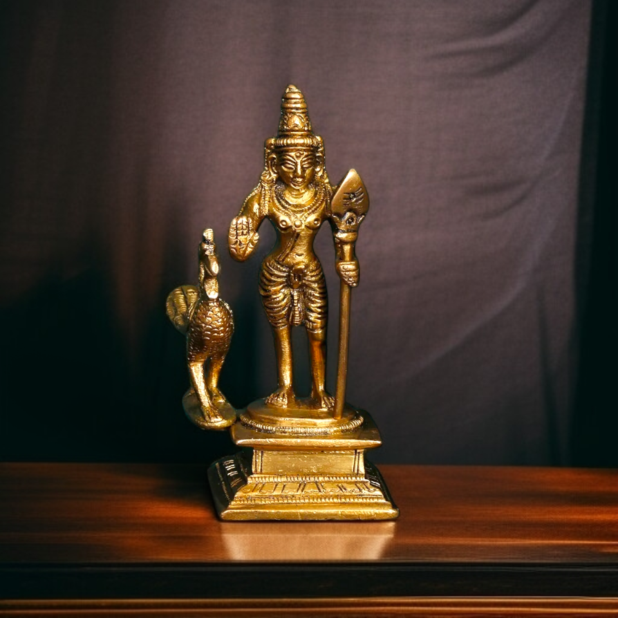 Shop Kartikeya Murugan Solid Brass idol - 4.5 inches Nikuressence