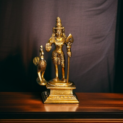 Shop Kartikeya Murugan Solid Brass idol - 4.5 inches Nikuressence