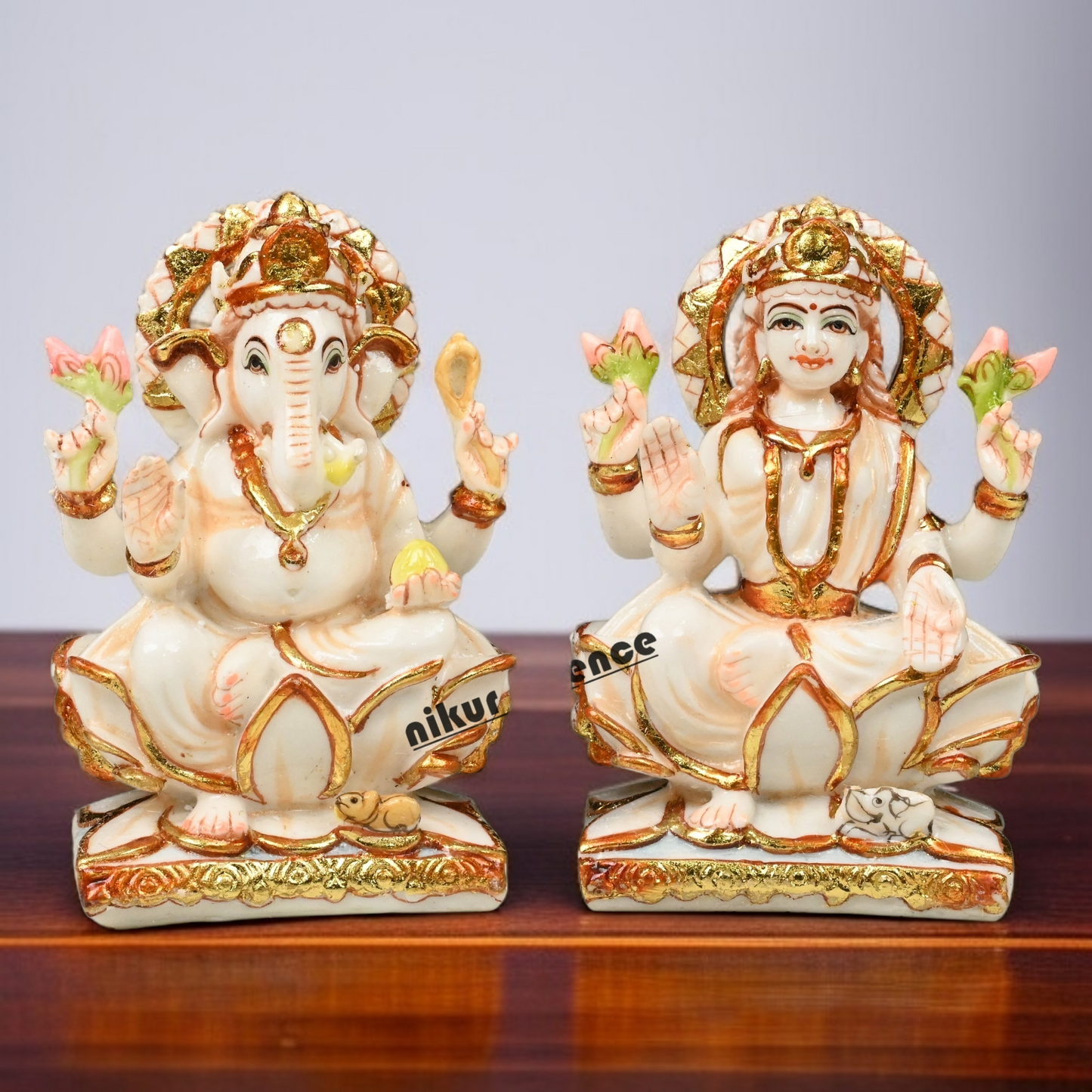 Buy Handcrafted Cultured Marble Laxmi Ganesh Statue Nikuressence