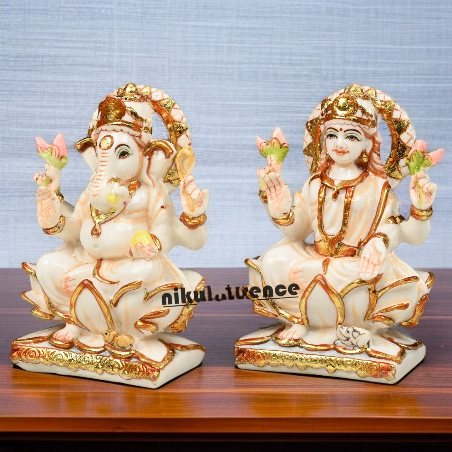 Buy Handcrafted Cultured Marble Laxmi Ganesh Statue Nikuressence