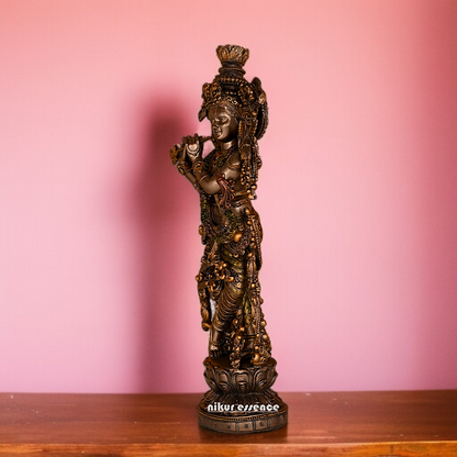 Beautiful Krishna God Playing Flute standing Resin idol - 14 Inches Nikuressence