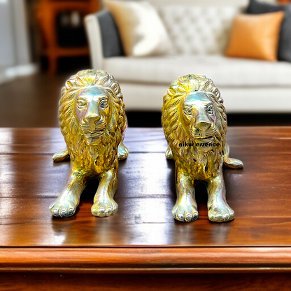 The Lion Pair Decor Room Brass statue - 15 Inches Nikuressence
